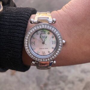 ISSI Silver Luxury Watch with Crystal Bezel